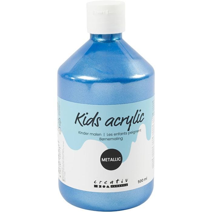 Akryylimaali Metallic, metallinen, sininen, 500 ml/ 1 pll