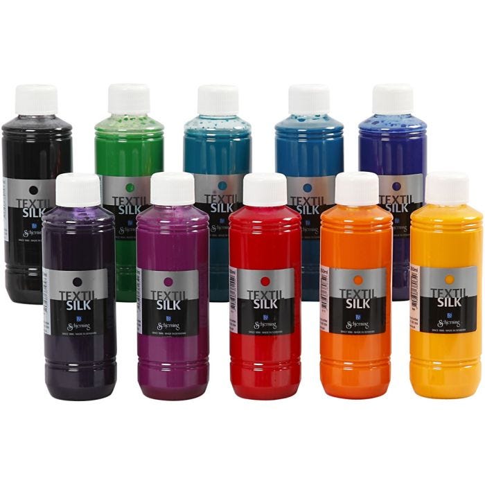 Silkkiväri Textil Silk, 10x250 ml/ 1 pkt