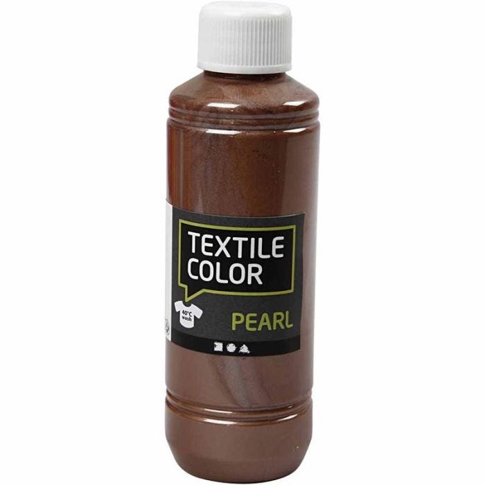Tekstiiliväri, helmiäinen, ruskea, 250 ml/ 1 pll