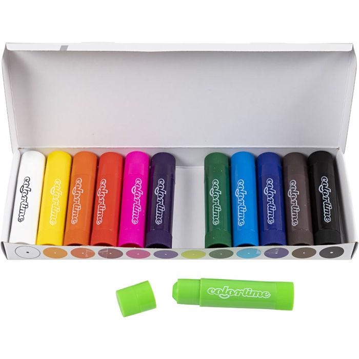 Soft Color Stick, Pit. 8 cm, värilajitelma, 12 kpl/ 1 pkt