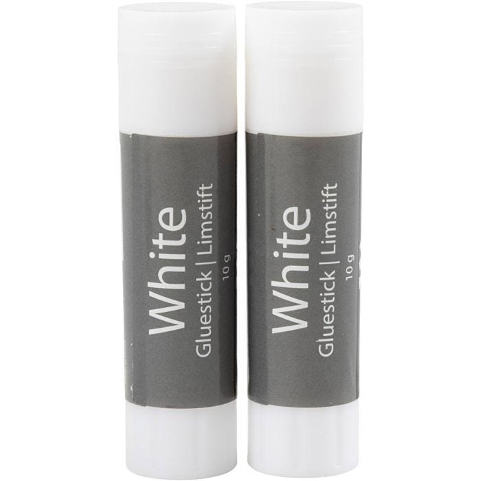 Liimapuikko White, Pyöreä, 10 g, 2 kpl/ 1 pkt