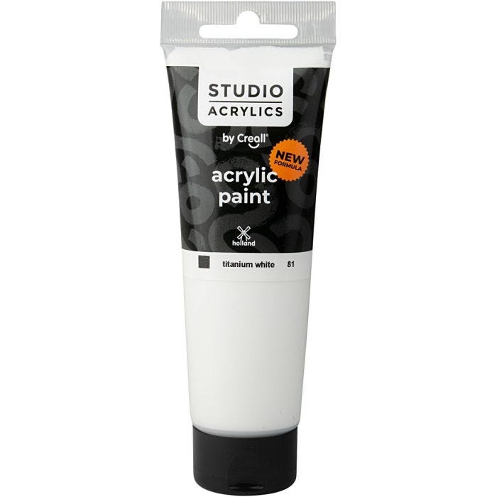 Creall Studio -Akryylimaali, peittävä, white (81), 120ml/ 1 pll