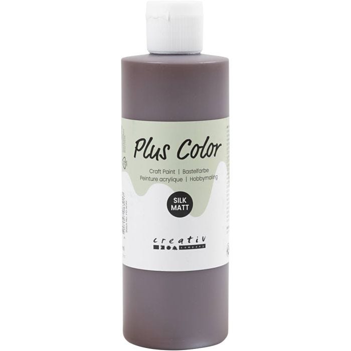Plus Color- Askartelumaali, suklaanruskea, 250 ml/ 1 pll