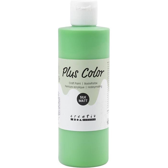 Plus Color- Askartelumaali, kirkas vihreä, 250 ml/ 1 pll