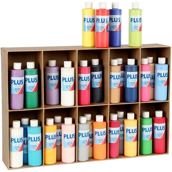 Plus Color- Askartelumaali, värilajitelma, 30x250 ml/ 1 pkt