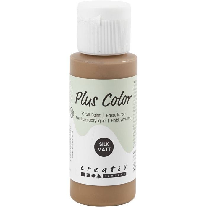 Plus Color- Askartelumaali, vaaleanruskea, 60 ml/ 1 pll