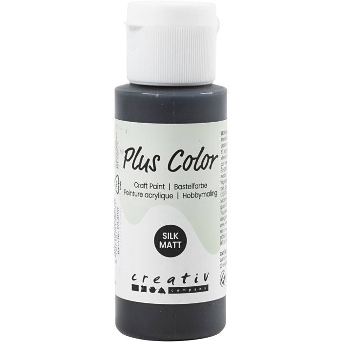 Plus Color- Askartelumaali, musta, 60ml/ 1 pll