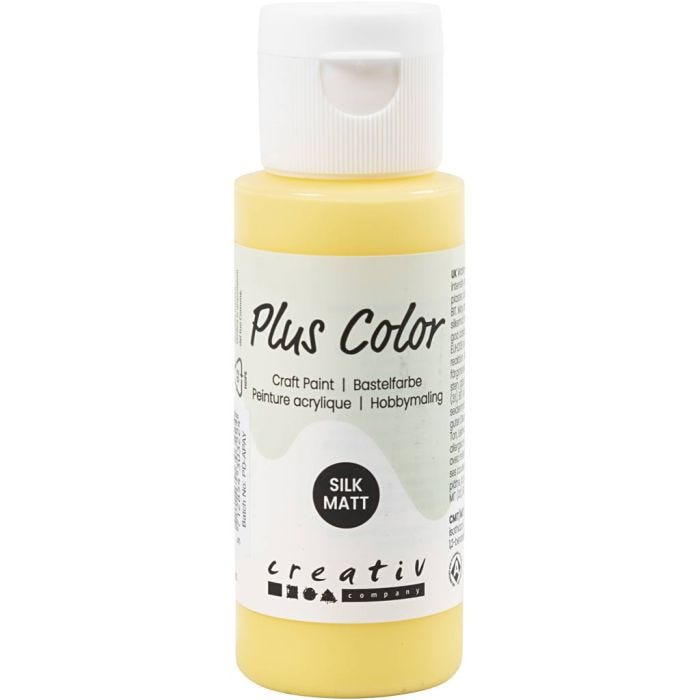 Plus Color- Askartelumaali, primrose yellow, 60 ml/ 1 pll