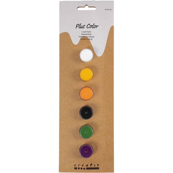 Plus Color -Askartelumaali, halloweenvärit, 6x5 ml/ 1 pkt