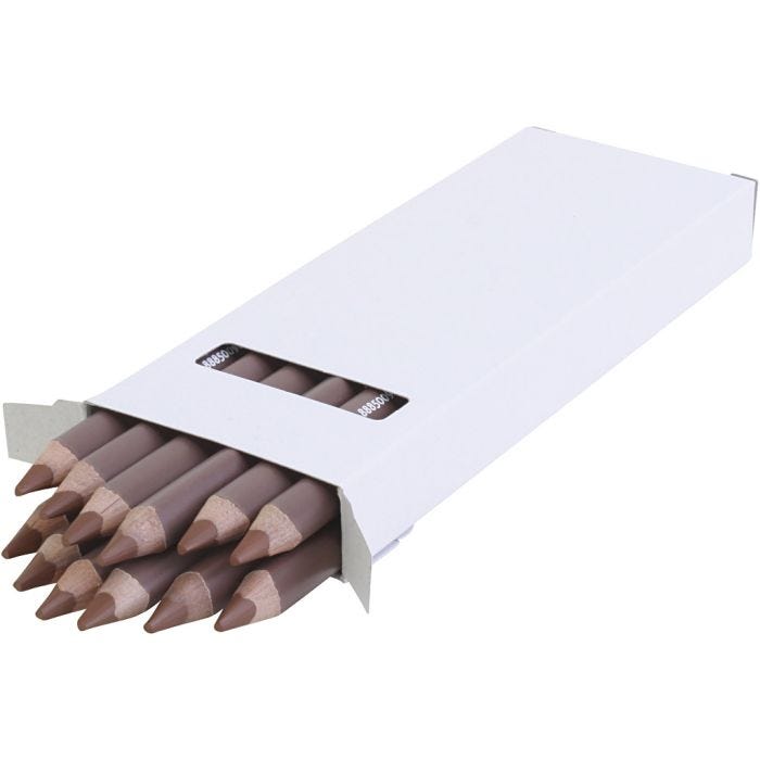 edu Värikynät Jumbo, paksuus 10 mm, kärki 6,25 mm, vaaleanruskea, 12kpl/ 1 pkt