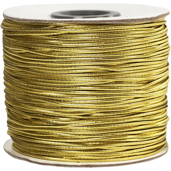 Joustolanka, paksuus 1 mm, kulta, 100 m/ 1 rll