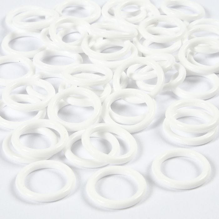 Muovirengas, 15 mm, 2 mm, valkoinen, 50kpl/ 1 pkt