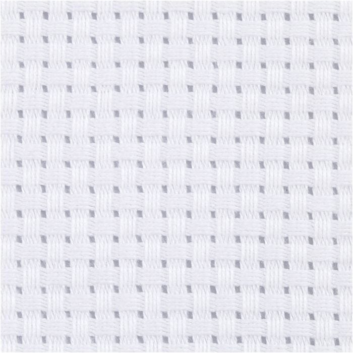 Aida kangas, koko 50x50 cm, 35 ruutua per 10 cm, valkoinen, 1 kpl