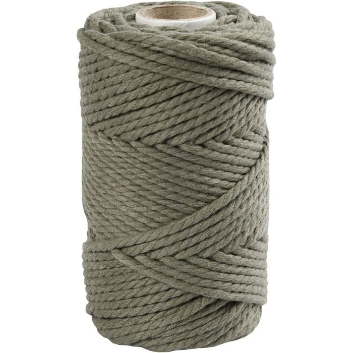 Makrameenyöri, 55 M, 4 mm, sammaleenvihreä, 330g/ 1 rll