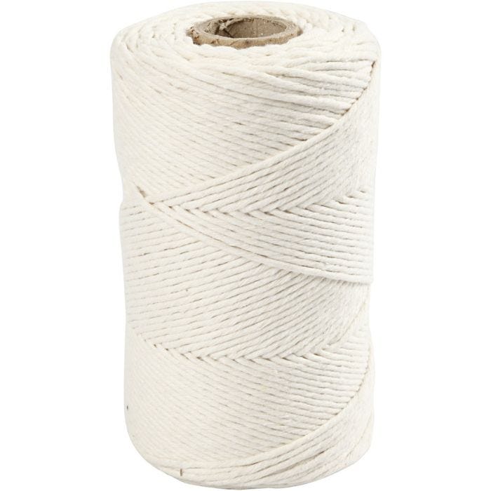 Makrameenyöri, Pit. 198 M, halk. 2 mm, luonnonvalkonen, 330 g/ 1 rll