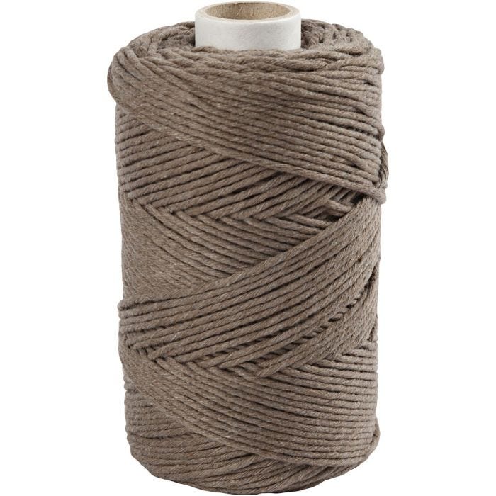 Makrameenyöri, Pit. 198 M, halk. 2 mm, vaaleanruskea, 330 g/ 1 rll