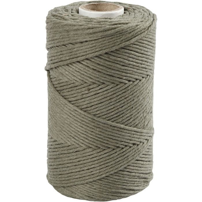Makrameenyöri, Pit. 198 M, halk. 2 mm, sammaleenvihreä, 330 g/ 1 rll