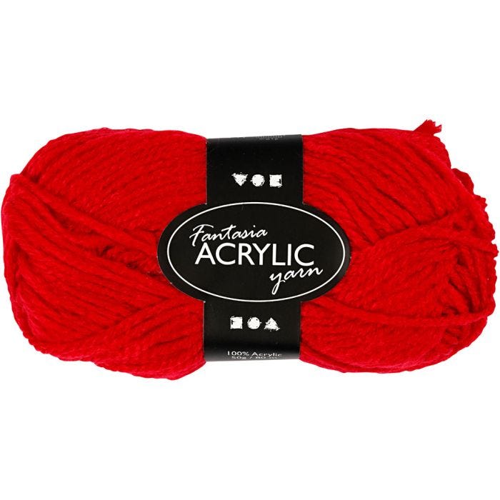 Fantasia-akryylilanka, Pit. 80 M, punainen, 50g/ 1 kerä
