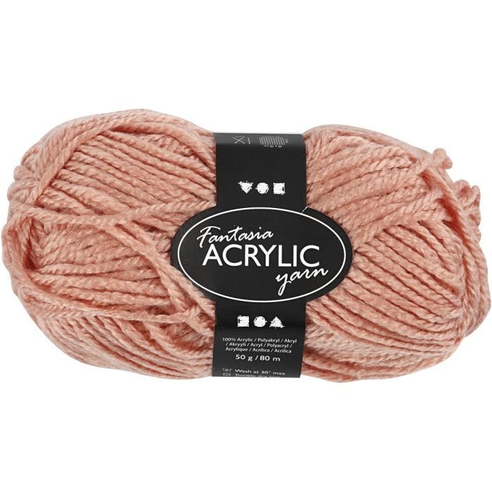 Fantasia-akryylilanka, 80 M, puuteri, 50g/ 1 kerä