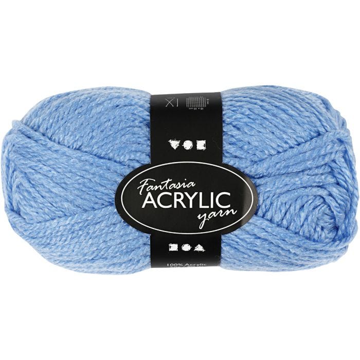 Fantasia-akryylilanka, Pit. 80 M, sininen, 50 g/ 1 kerä