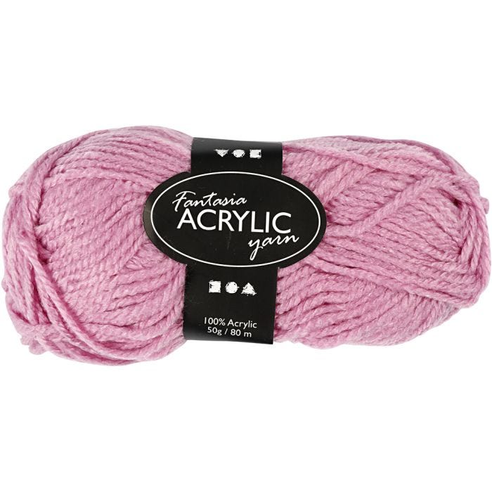 Fantasia-akryylilanka, 80 M, rosa, 50g/ 1 kerä