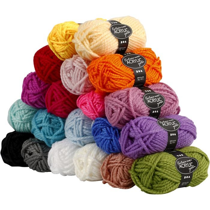 Fantasia-akryylilanka, Pit. 35 M, Maxi, värilajitelma, 20x50 g/ 1 pkt