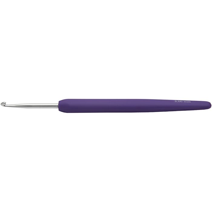 Virkkuukoukku, nro 3, Pit. 13,3 cm, koko 3 mm, violetti, 1 kpl