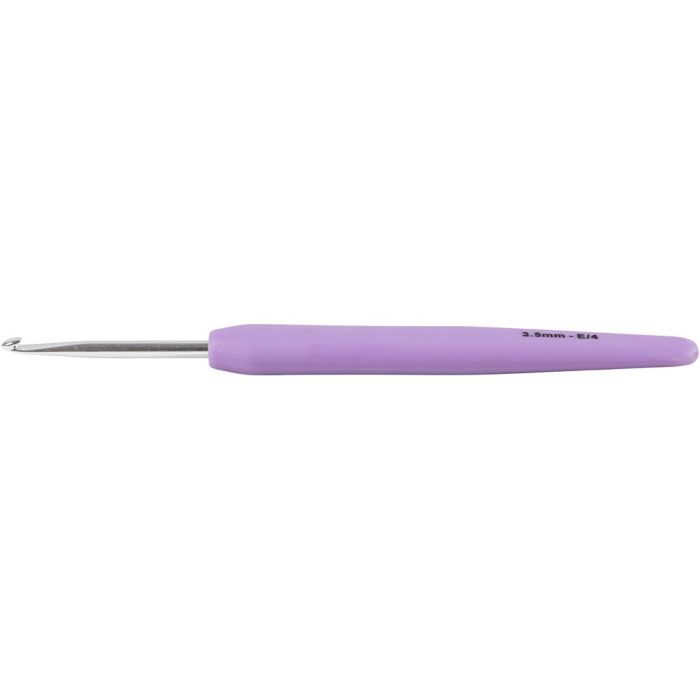 Virkkuukoukku, 3,5, Pit. 13,3 cm, koko 3,5 mm, vaaleanvioletti, 1 kpl
