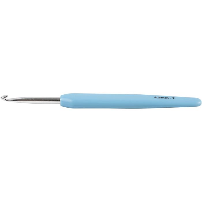 Virkkuukoukku, 4,5, Pit. 13,3 cm, koko 4,5 mm, vaaleansininen, 1 kpl
