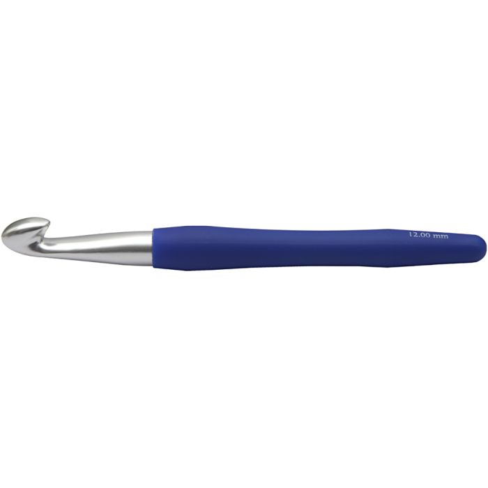Virkkuukoukku, 12, Pit. 16 cm, koko 12 mm, sininen, 1 kpl