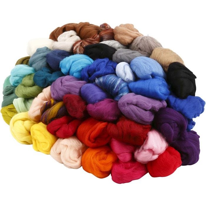 Merinovilla, 21 my, värilajitelma, 20x20g/ 1 pkt