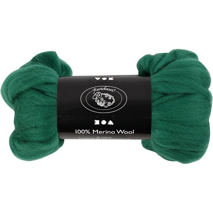 Merinovilla, 21 my, vihreä, 100g/ 1 pkt