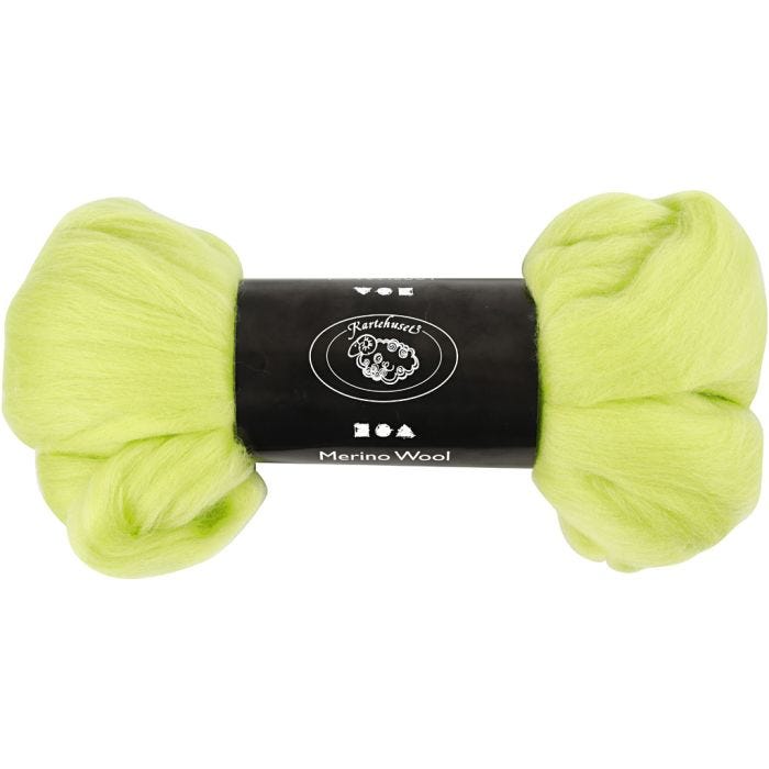 Merinovilla, paksuus 21 my, lime vihreä, 100 g/ 1 pkt