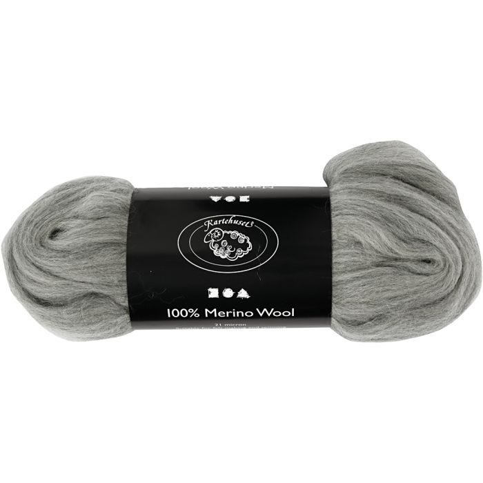 Merinovilla, 21 my, harmaa, 100g/ 1 pkt