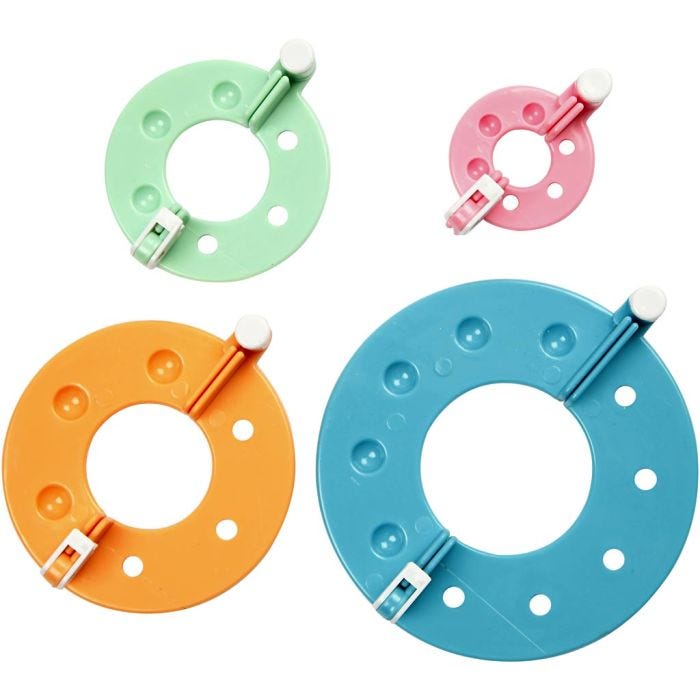 Pompomientekolaite, 3,5+5,5+7+9 cm, 4kpl/ 1 set