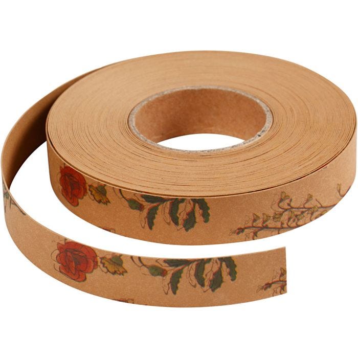Nahkapaperinauha, 15 mm, 0,55 mm, vaaleanruskea, 9.50m/ 1 rll