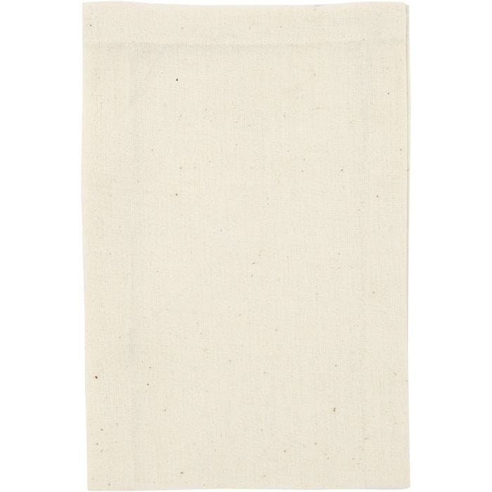 Puuvillapussi, koko 10x15 cm, 115 g, vaalea natural, 4kpl/ 1 pkt