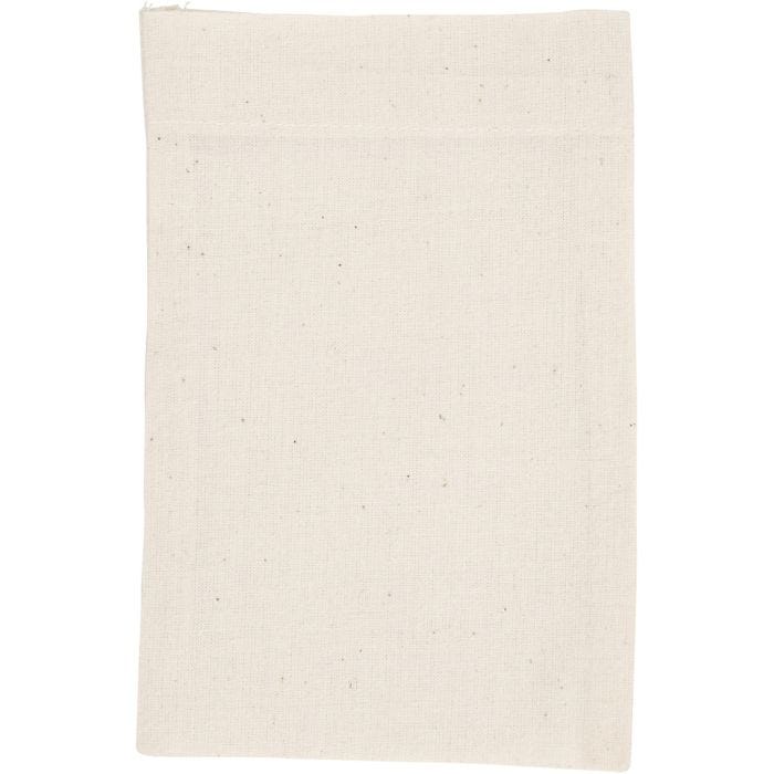 Puuvillapussi, koko 15x20 cm, 115 g, vaalea natural, 4 kpl/ 1 pkt