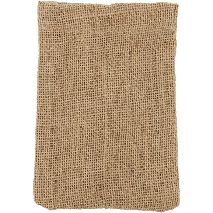 Puuvillapussi, koko 10x15 cm, 275 g, ruskea, 4 kpl/ 1 pkt