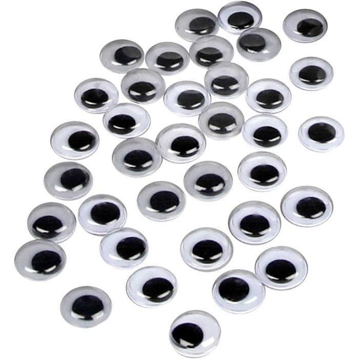 Liikkuvat Silmät, liimattavat, 10 mm, 1000kpl/ 1 pkt