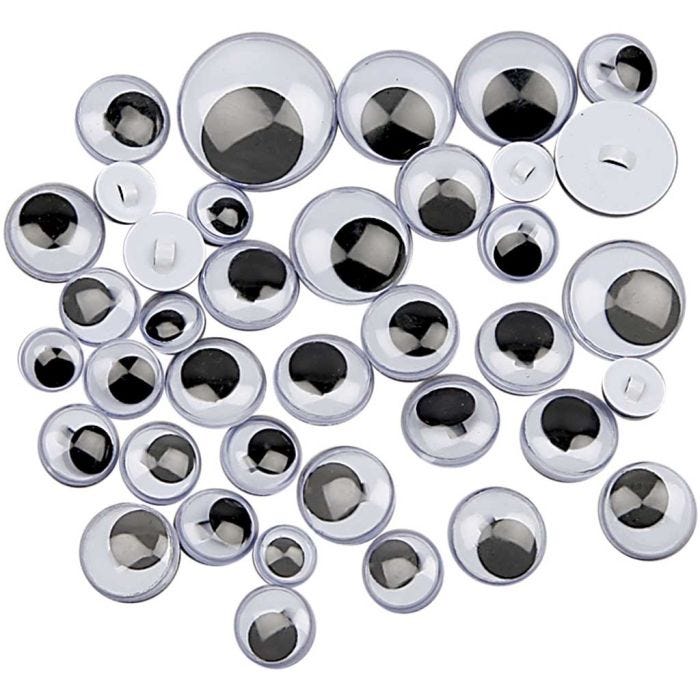 Liikkuvat Silmät, ommeltava, ommeltavat, 8-20 mm, 24laj/ 1 pkt