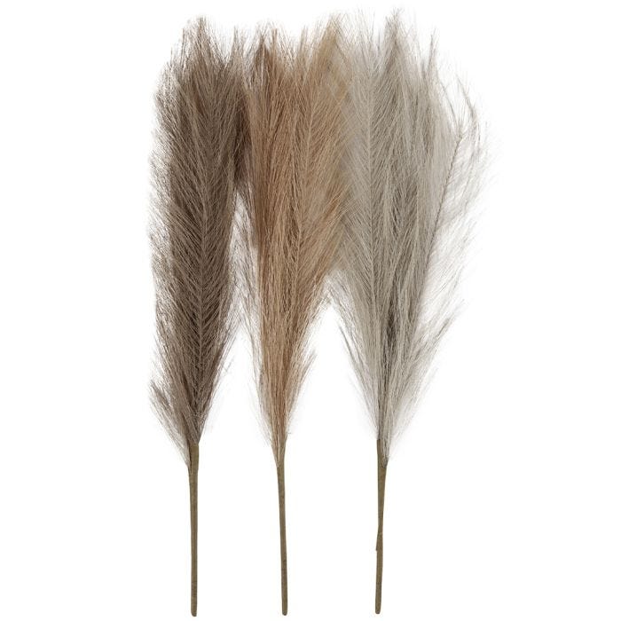 Pampas ruoho, Pit. 50 cm, vaalea puuteri, vaaleanruskea, vaaleanharmaa, 3 kpl/ 1 kerä