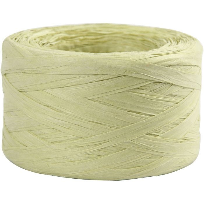 Raffia- Paperinaru, Lev: 7-8 mm, vaaleanvihreä, 100 m/ 1 rll