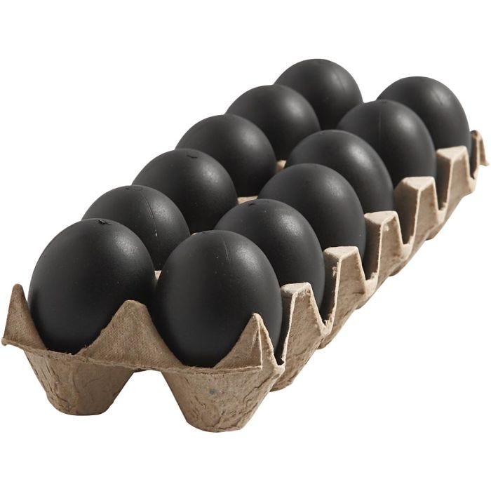 Munat, Kork. 6 cm, musta, 12 kpl/ 1 pkt