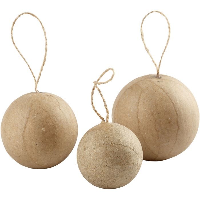 Joulukoristeet , 4+5+6 cm, 6kpl/ 1 pkt