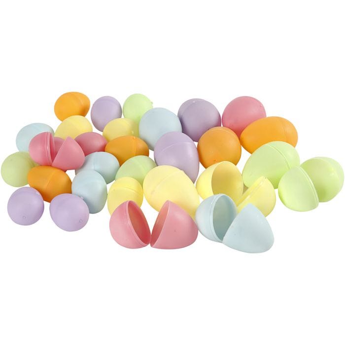 Muovimunalajitelma, 4,5+6 cm, 3+4 cm, pastellivärit, 180kpl/ 1 pkt