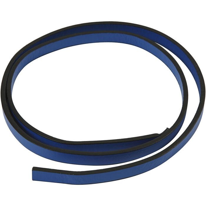 Keinonahkanauha, Lev: 10 mm, paksuus 3 mm, sininen, 1m/ 1 pkt