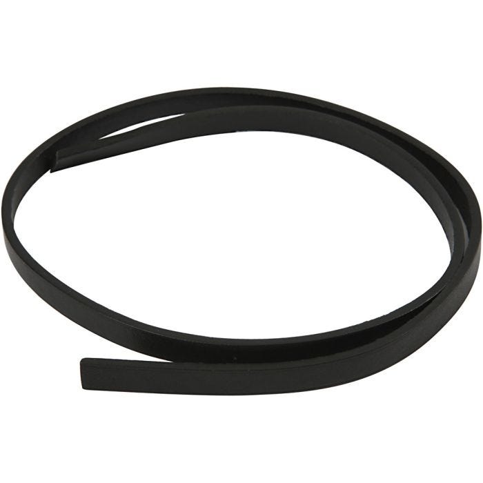 Keinonahkanauha, Lev: 10 mm, paksuus 3 mm, musta, 1m/ 1 pkt