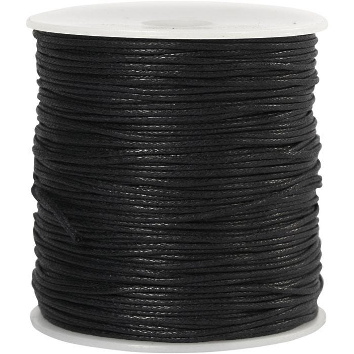 Puuvillanyöri, 1 mm, musta, 100m/ 1 pkt