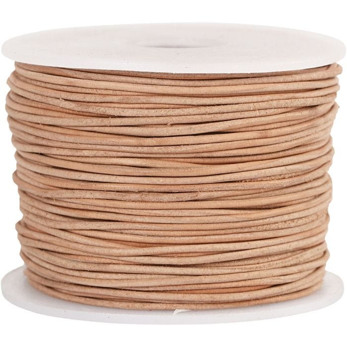 Nahkanauha, 1 mm, beige, 50m/ 1 rll